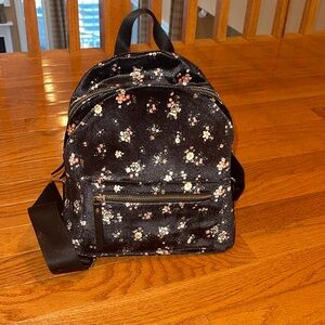 Wild Fable Velvet Floral Mini Backpack 10”